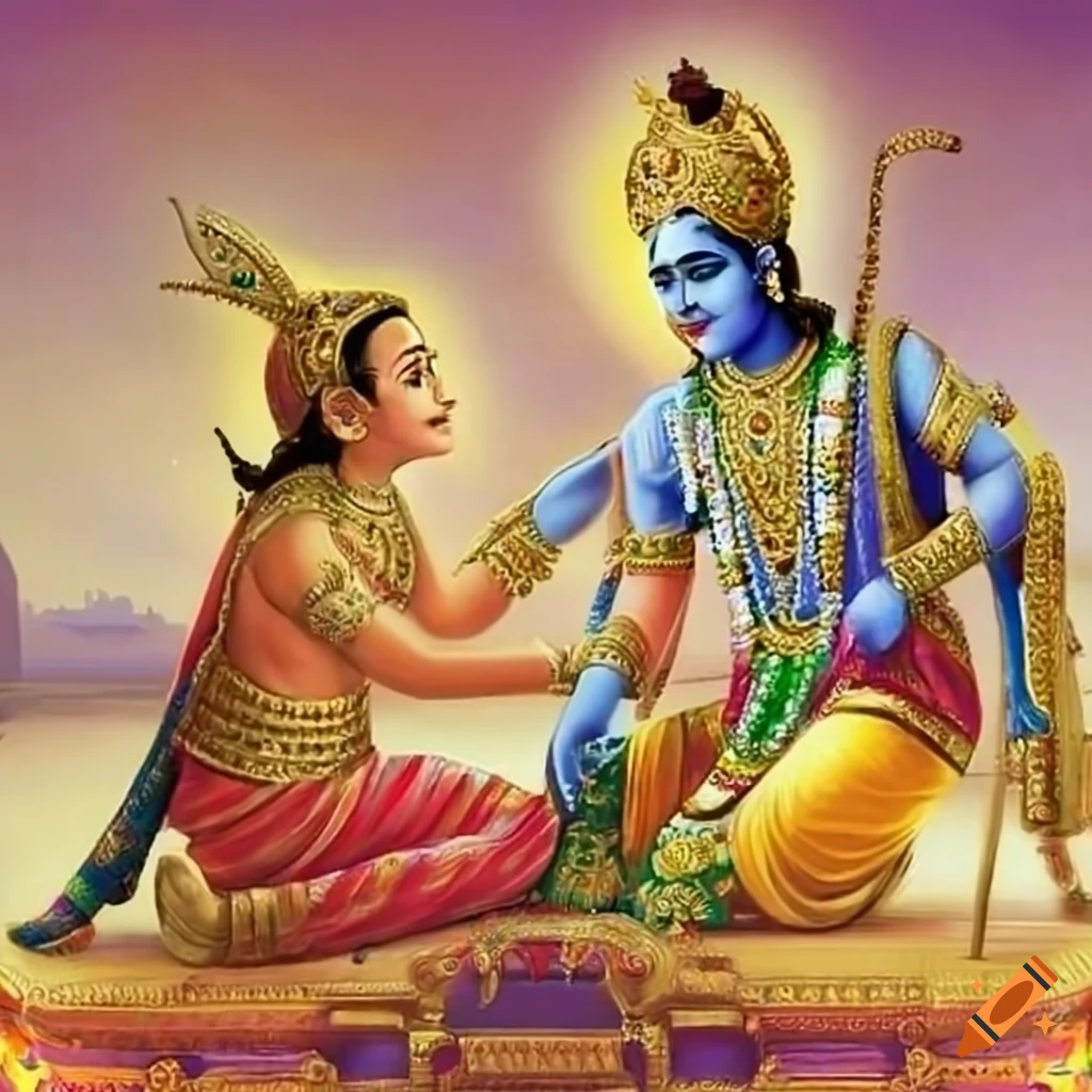 Krishna and Arjuna in a spiritual moment