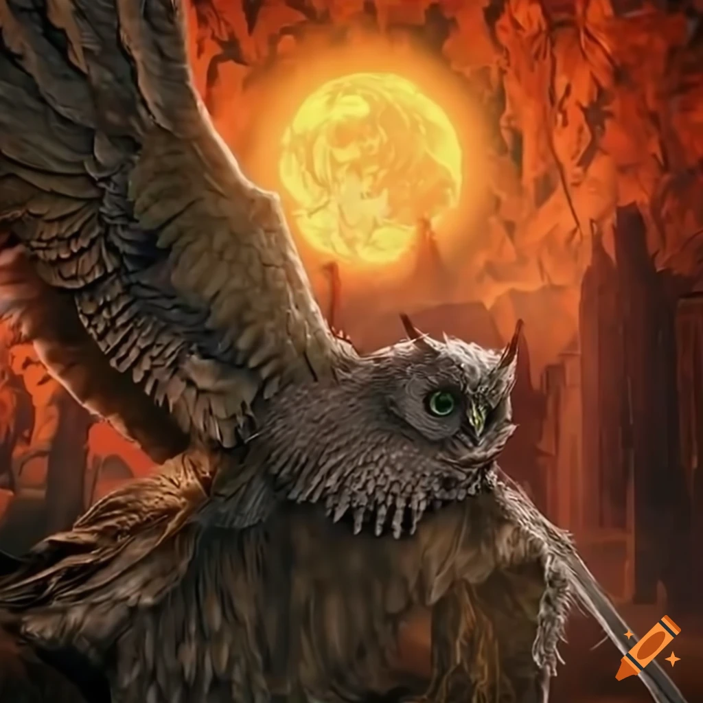 Elden ring elden beast divine owl on Craiyon