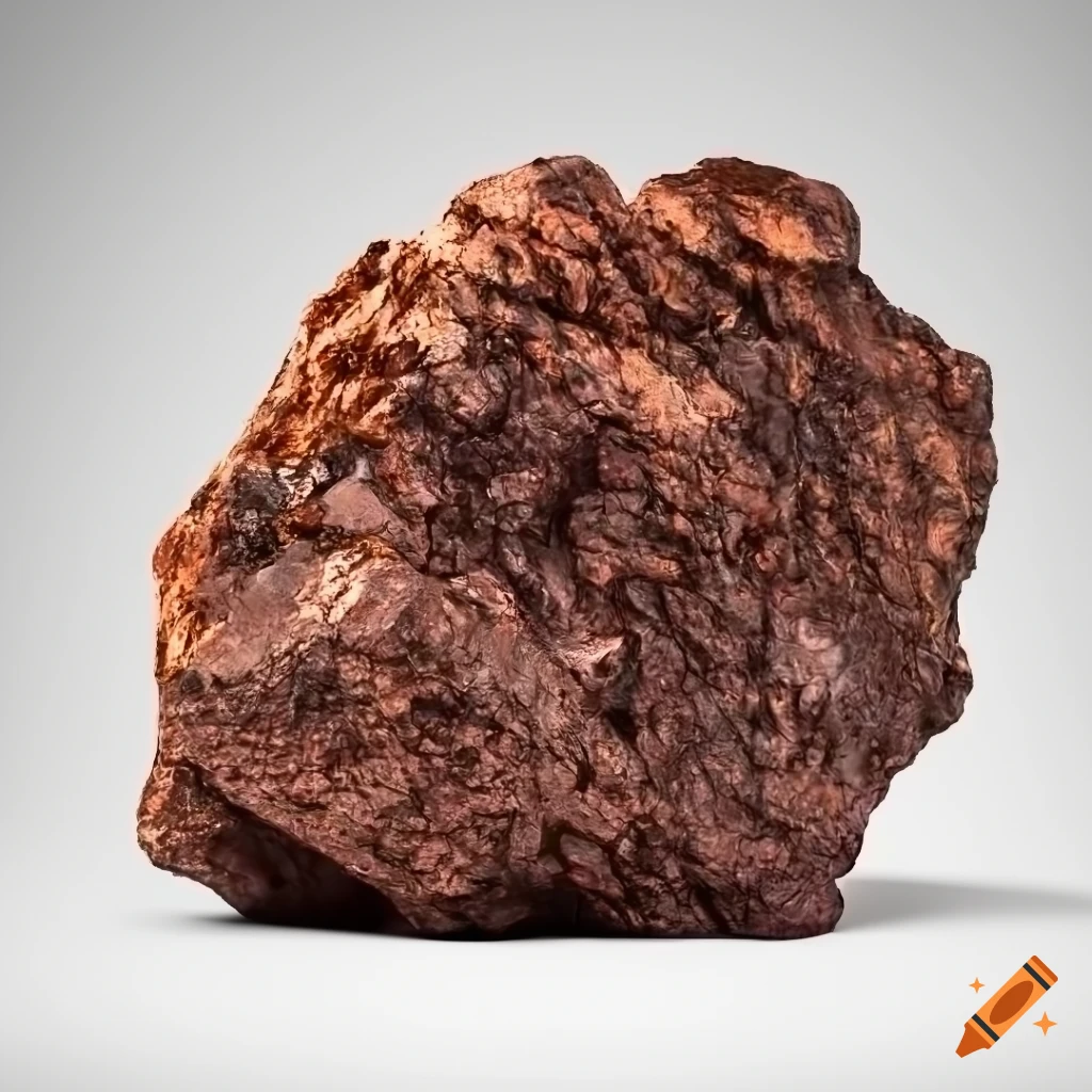 Copper ore in high detailed 4k quality on white background