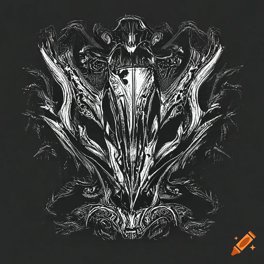 Artwork of devil in Rorschach inkblot style