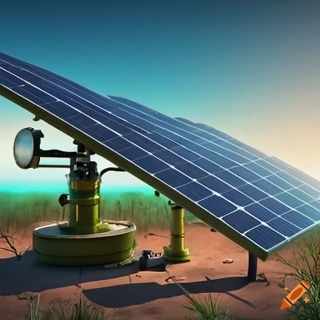 Solar pumping system for wells with solar panels and pump connected
