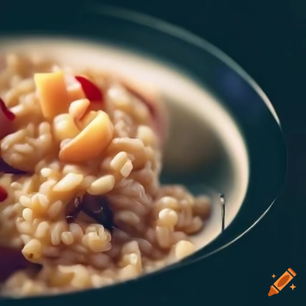 Creamy apple risotto dish