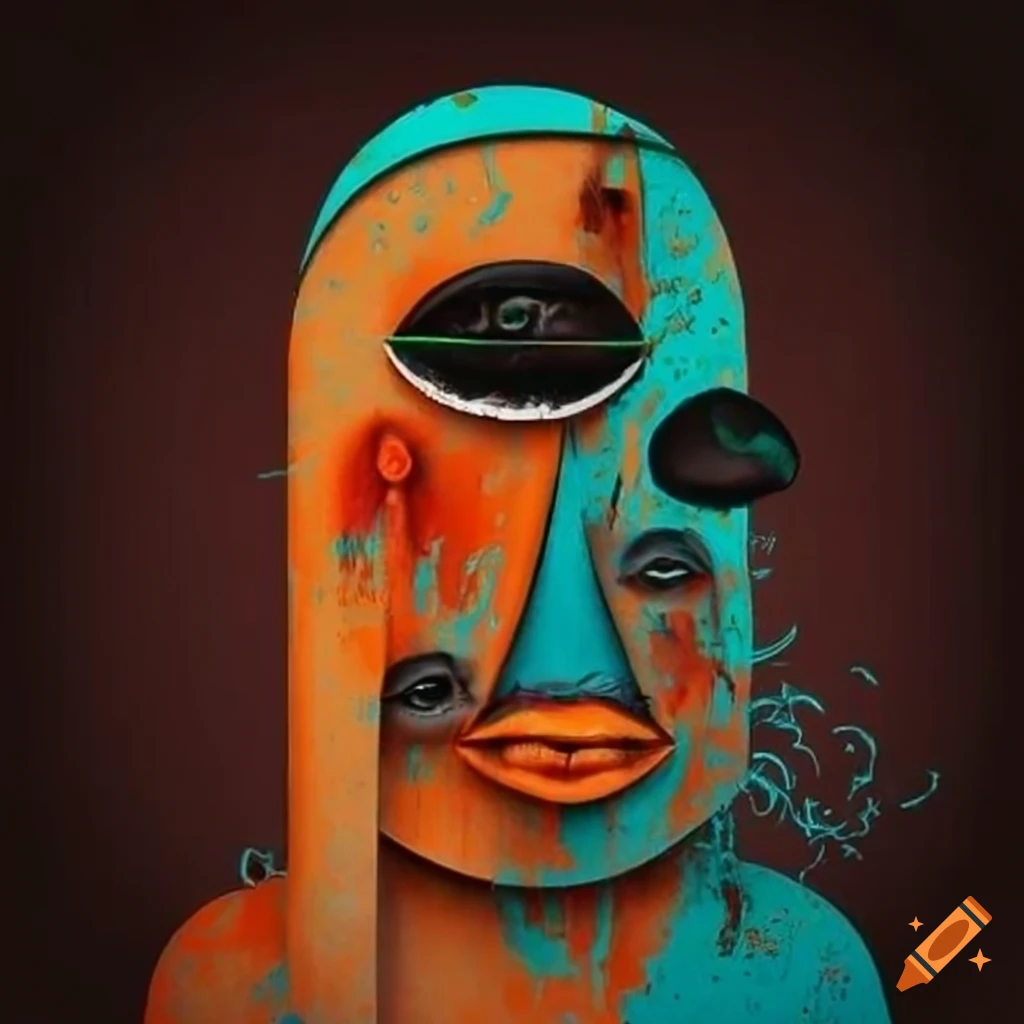 Surrealist Cuban vaudou style artwork with unique and vibrant colors