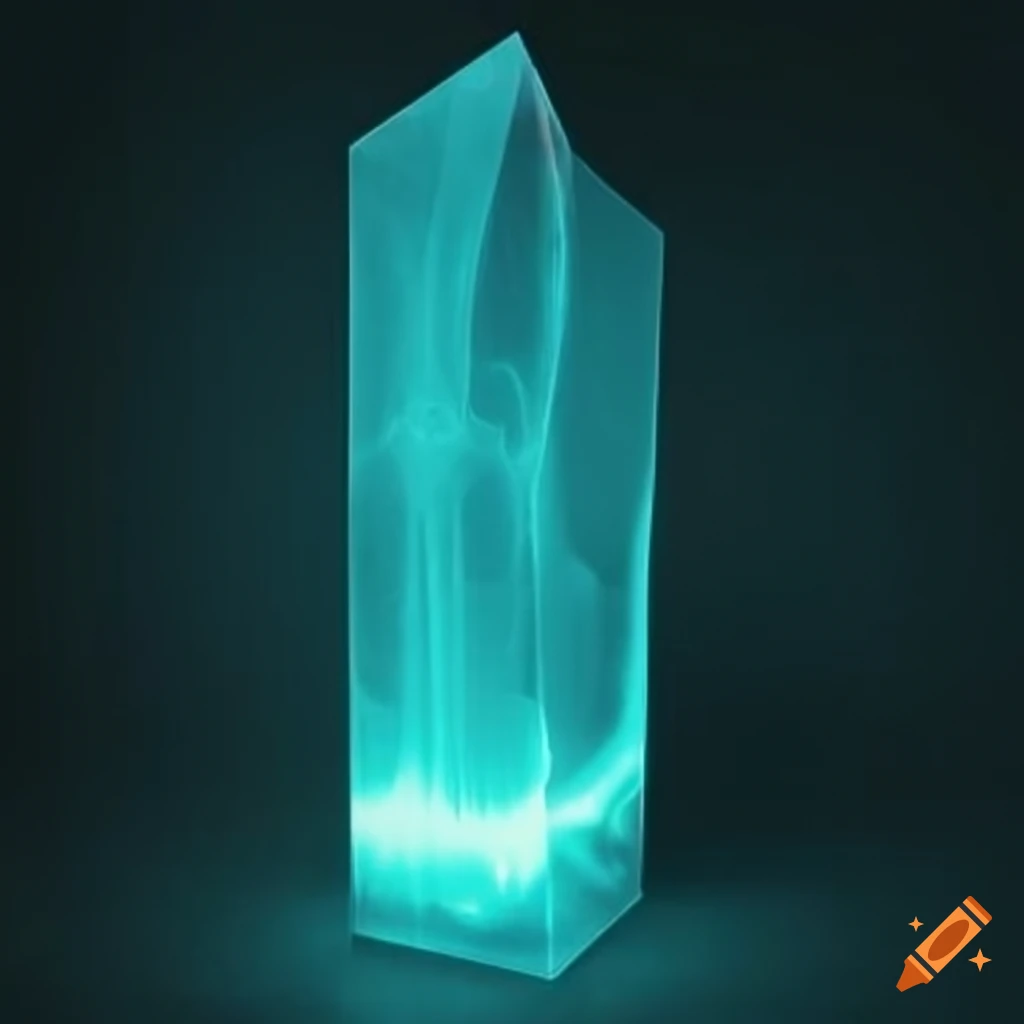 Monolith Christall X-ray glowing glass