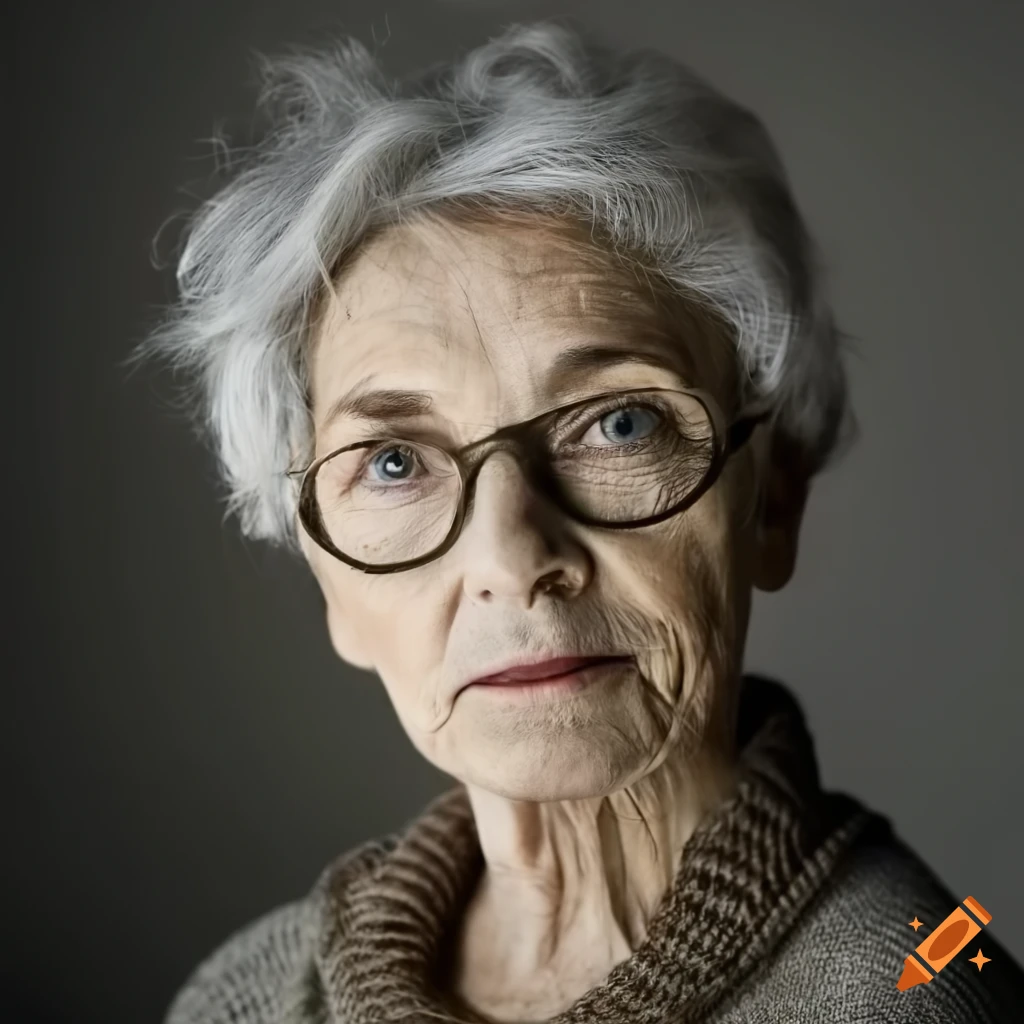 Older woman with short hair wearing a sweater