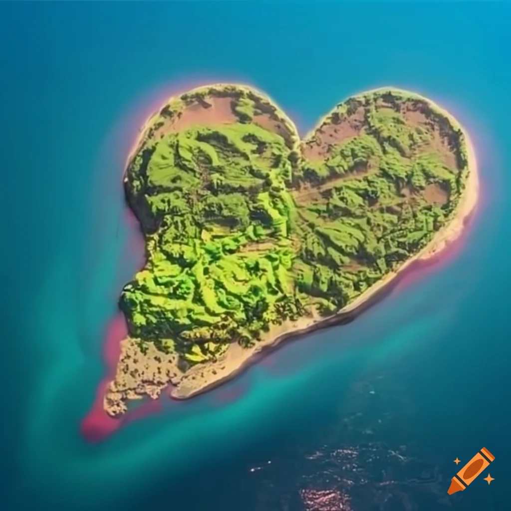 Heart-shaped island