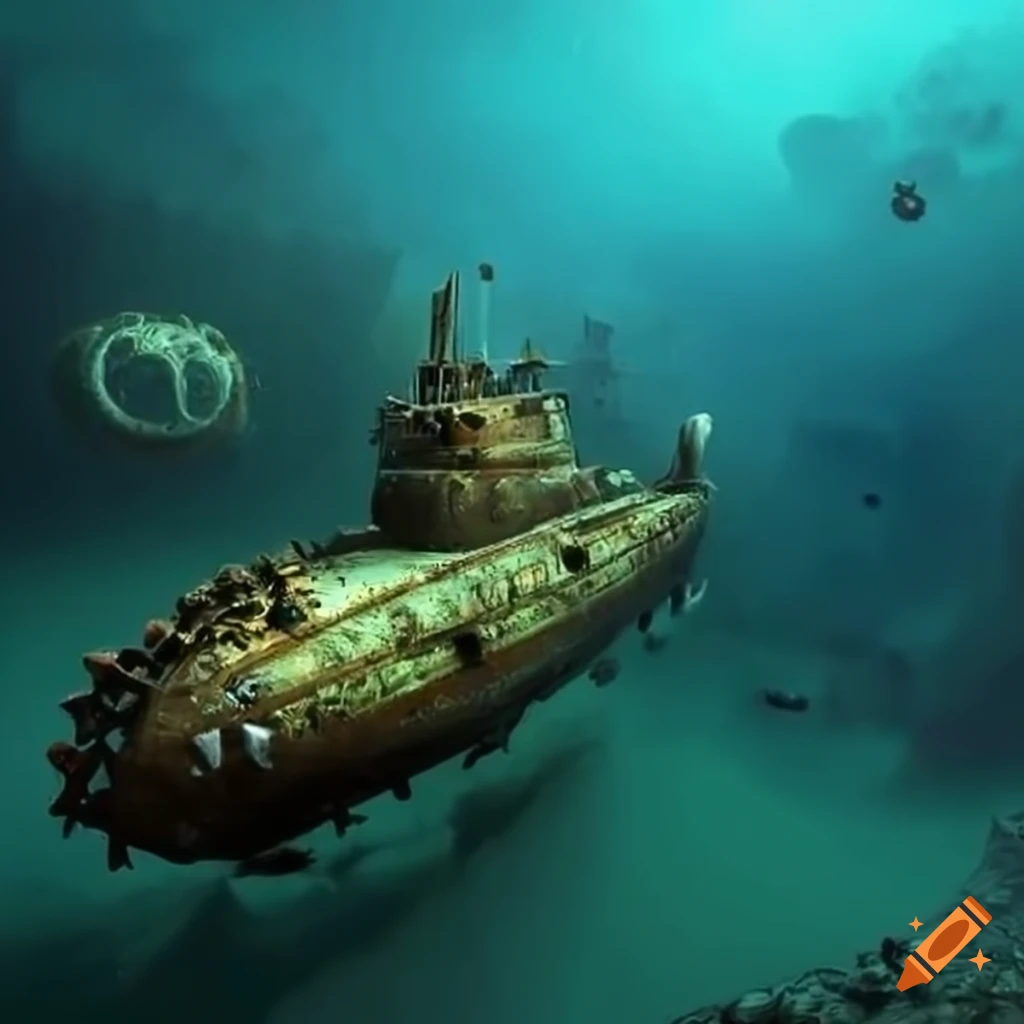 Steampunk submarine wreck