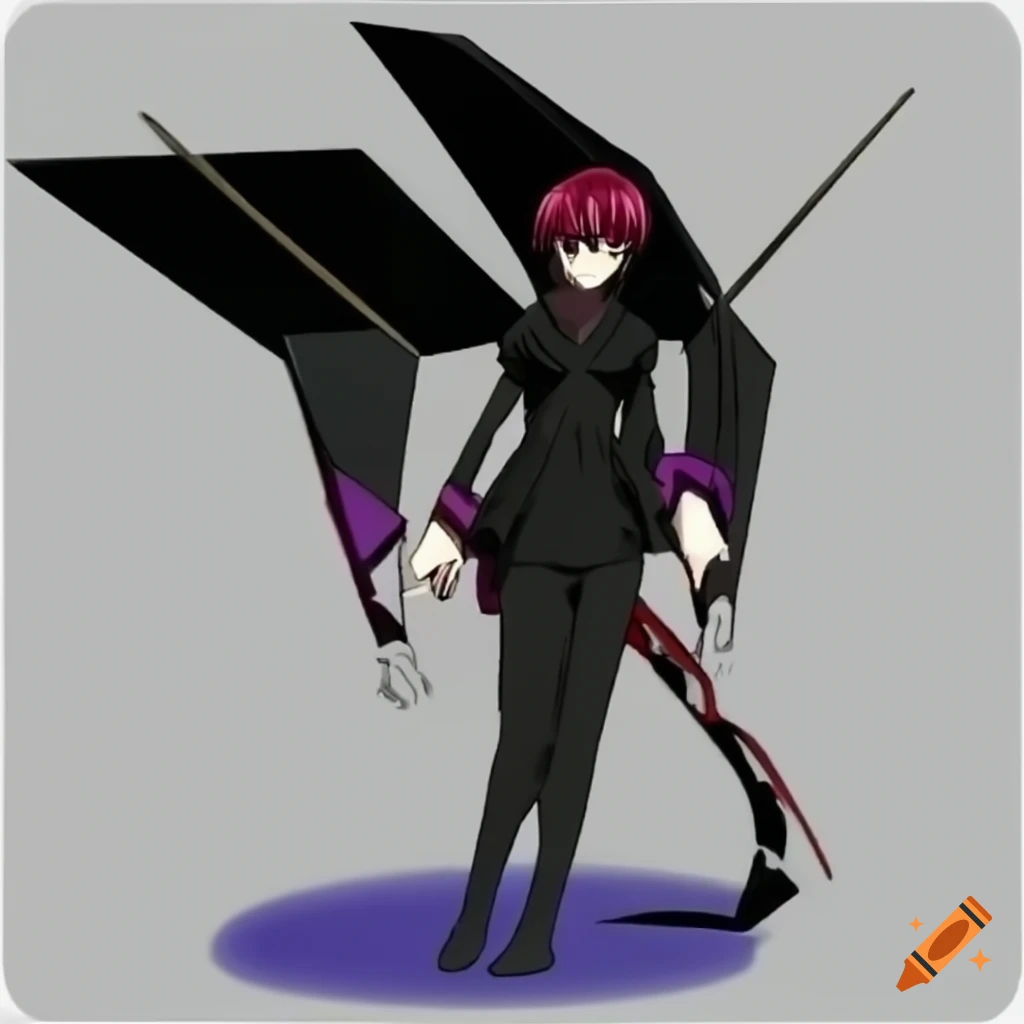 Shiny 3D black diamond in anime style from the 2000s