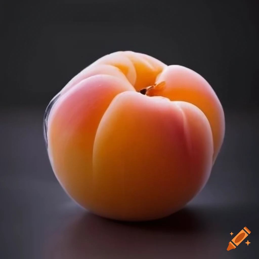 Apricot with blossoms on a sparkling glass stave carving