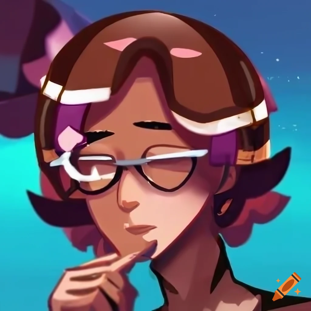 Petit Gateau Cookie wearing glasses, male character in high resolution