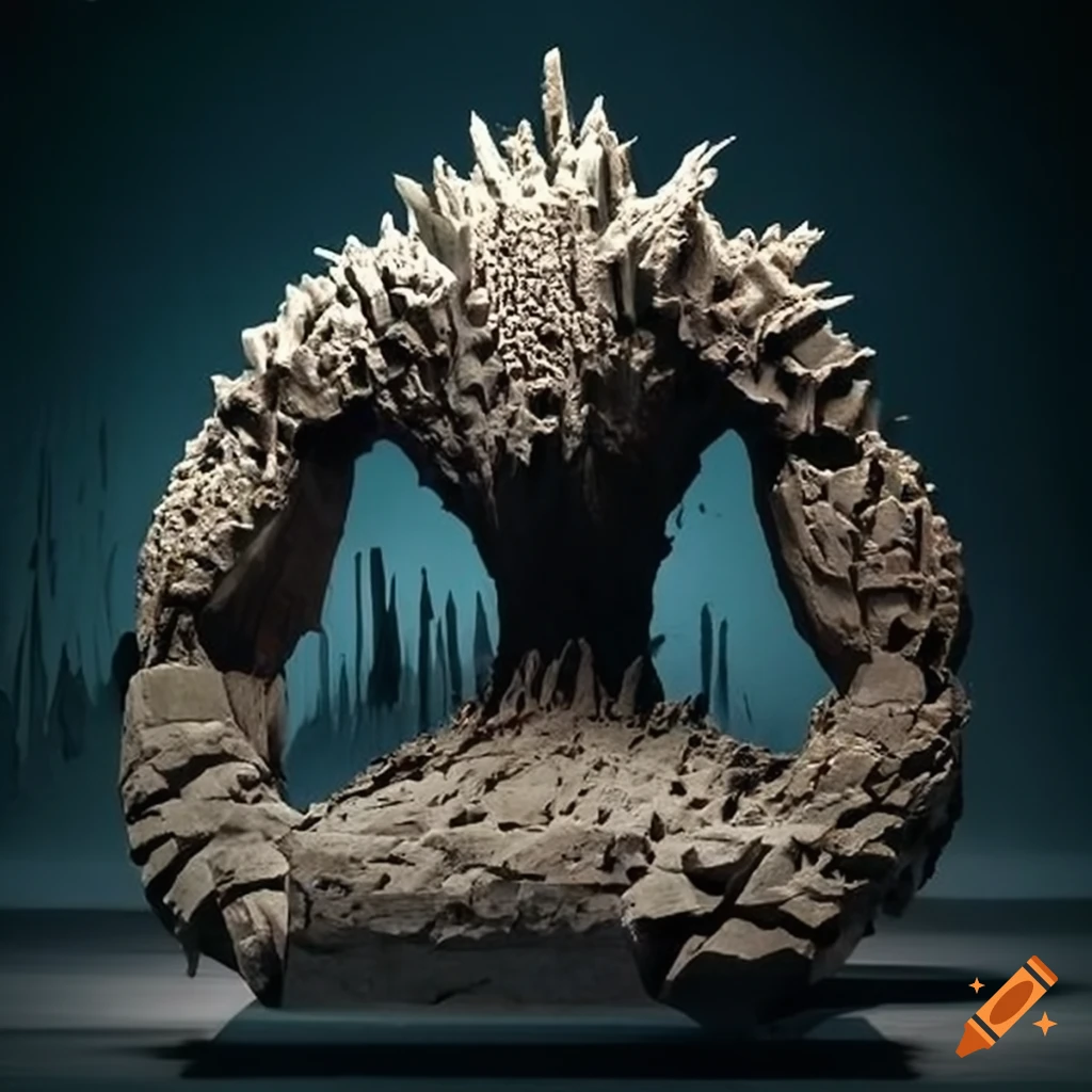Monster sculpture made of columnar basalt