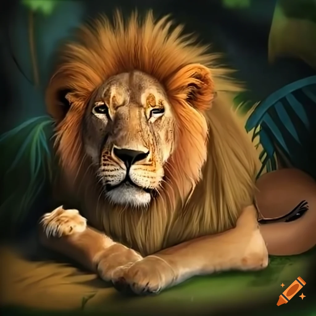 Story of Leo the mighty lion in the vast jungle
