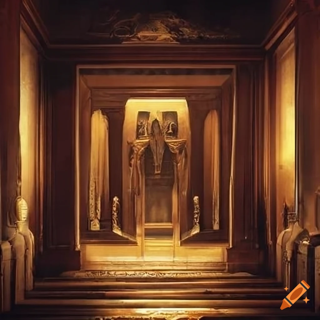 The hall of the dead with sarcophagi