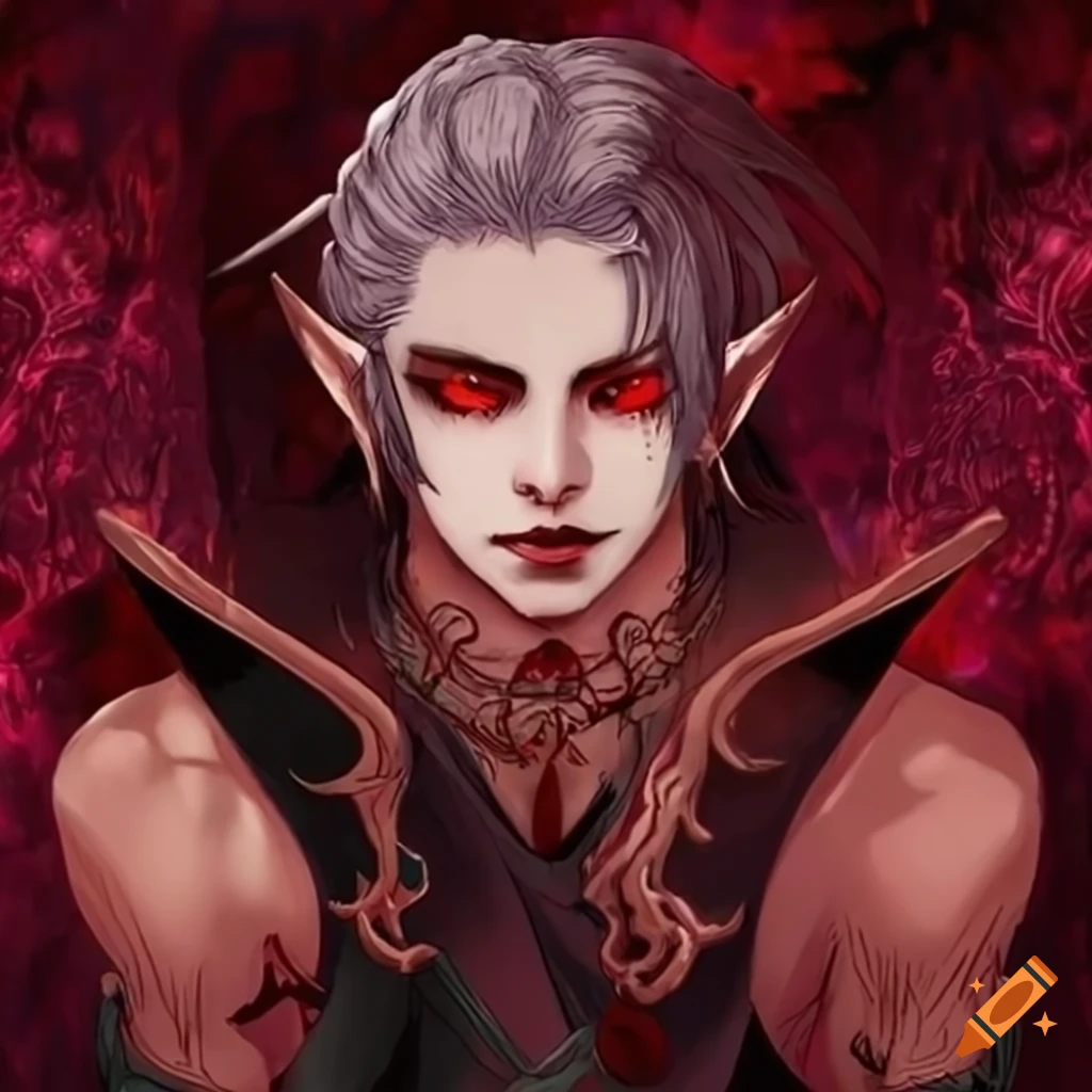 Vampire fighting humans in a fantasy video game setting