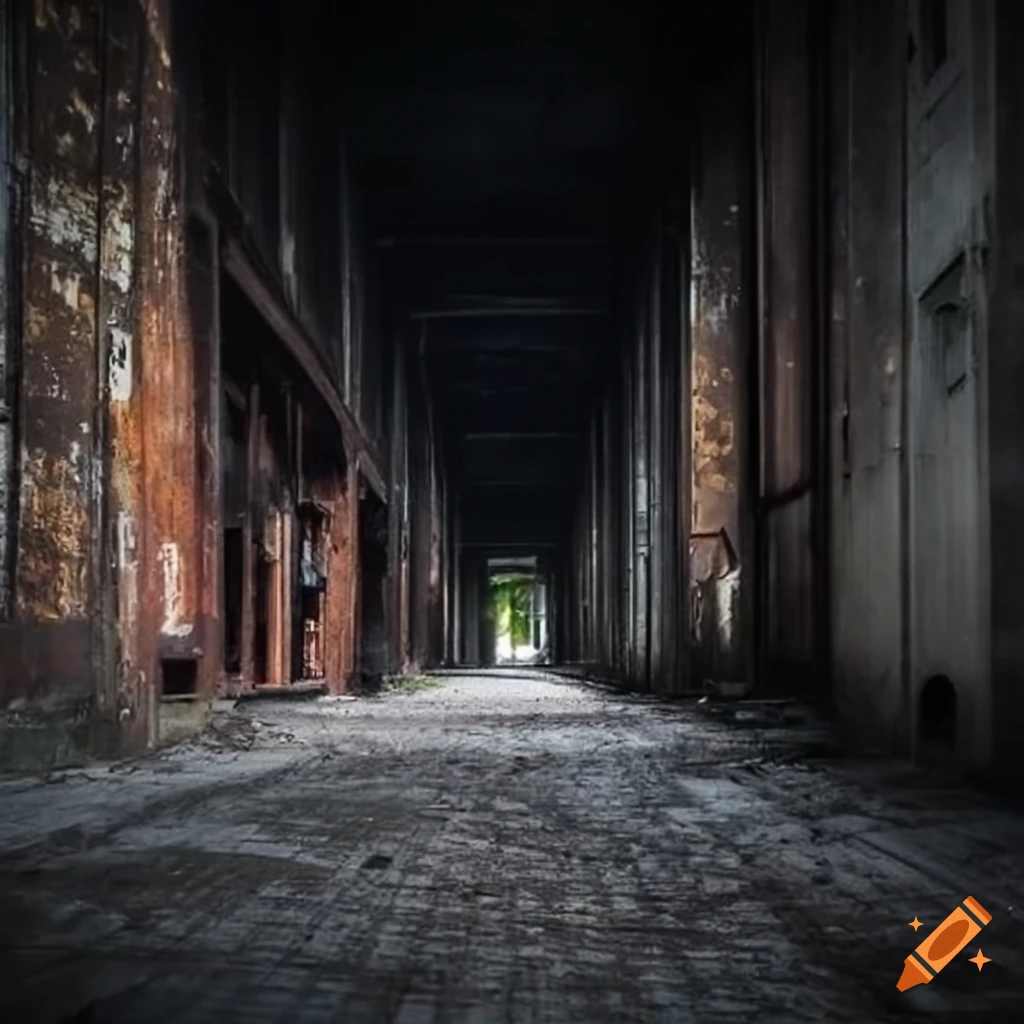 Dark industrial rusty streets