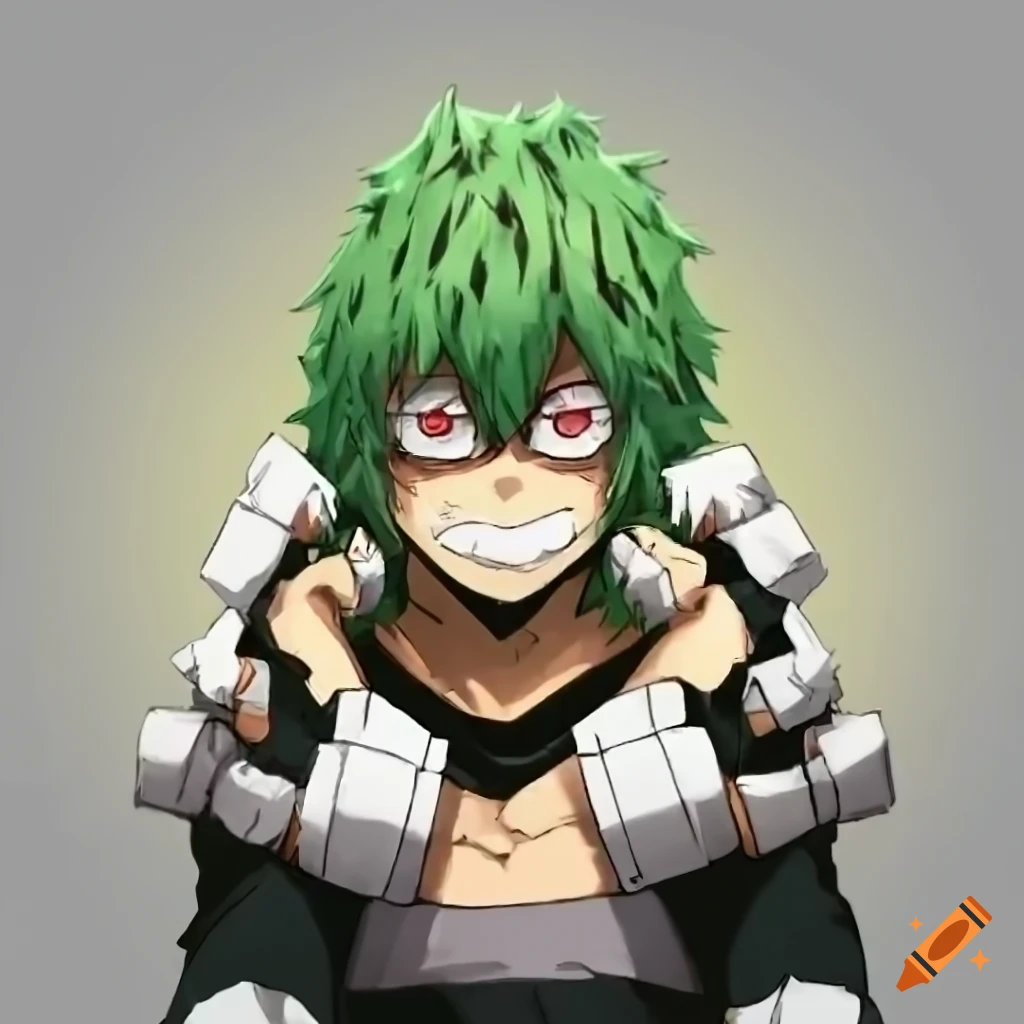 Tomura Shigaraki with green hair