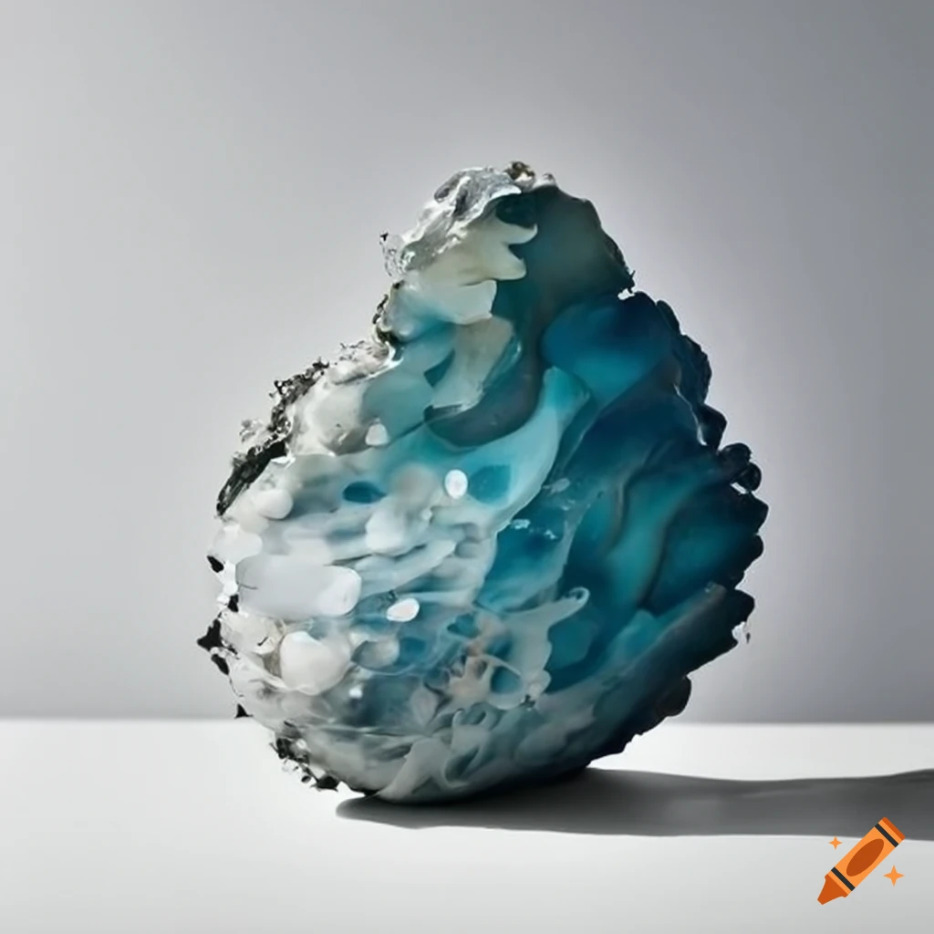 Sea rock vase with large pearl chain decoration