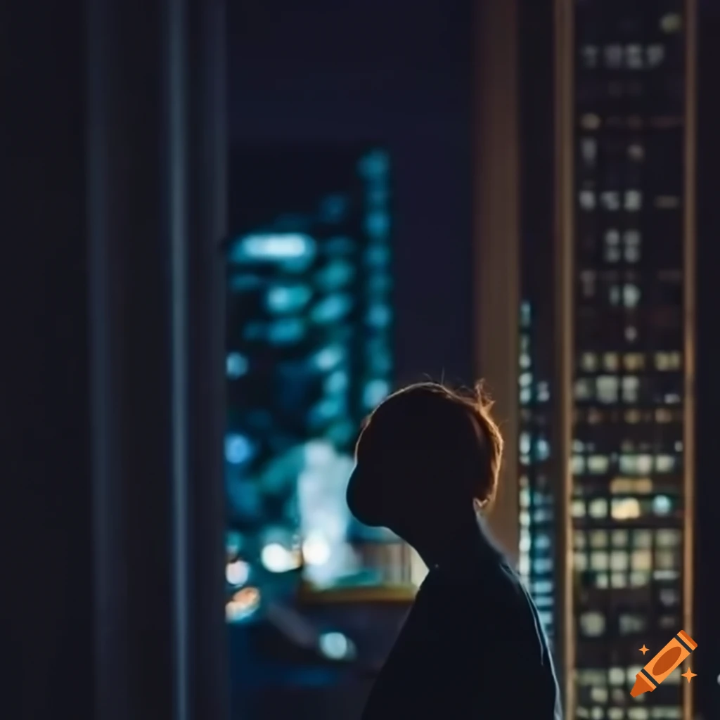 Person observing cityscape from building edge