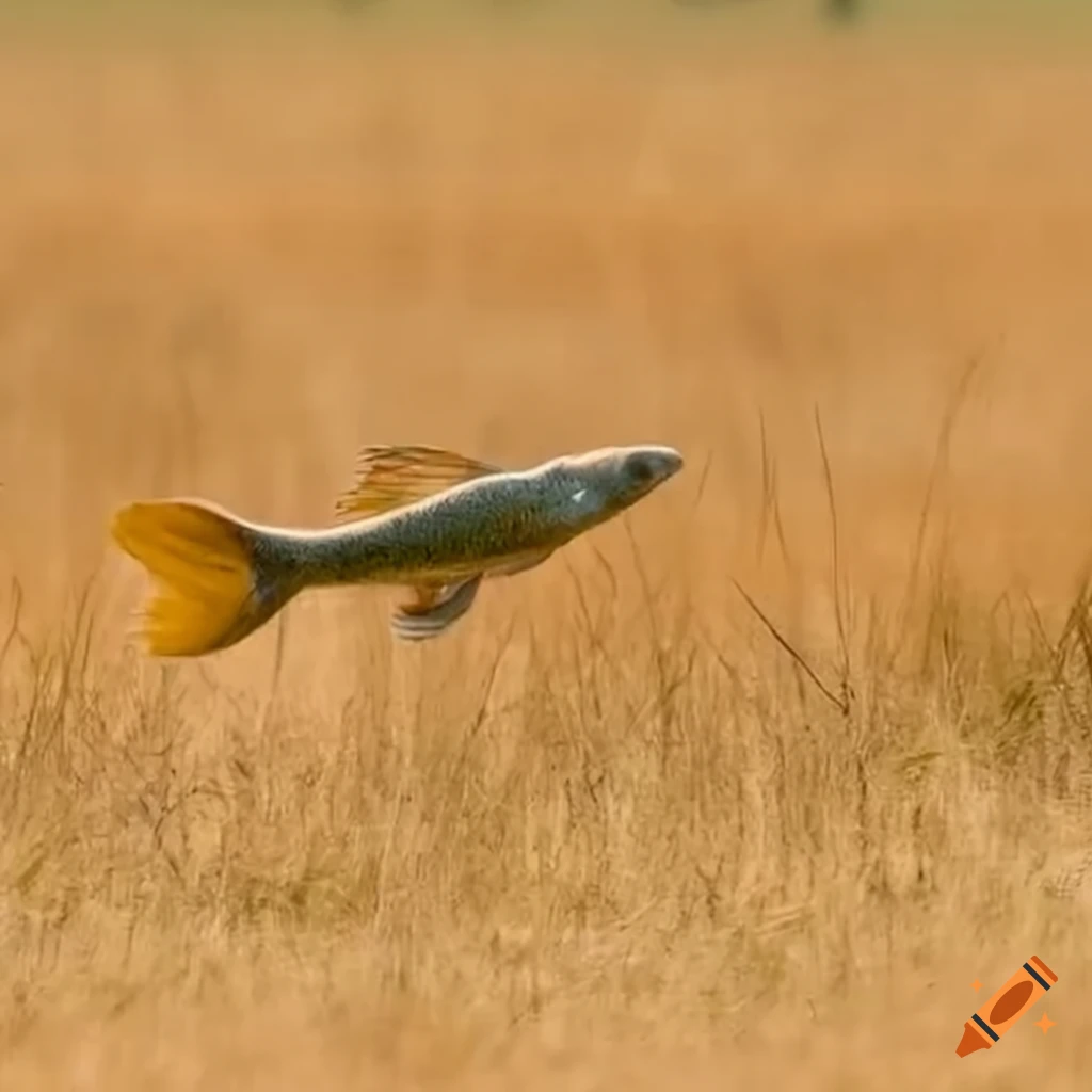 Fish swimming in African grasslands