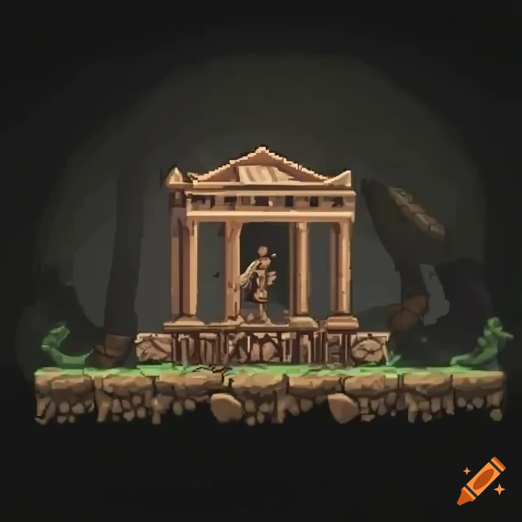 Metroidvania game set in ancient Rome with mosaic graphic style