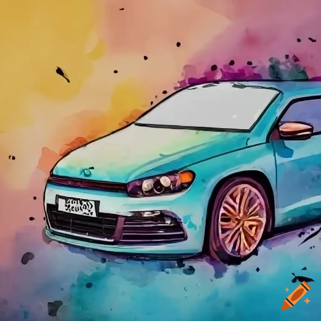 Cartoon Volkswagen Scirocco on YouTube channel banner