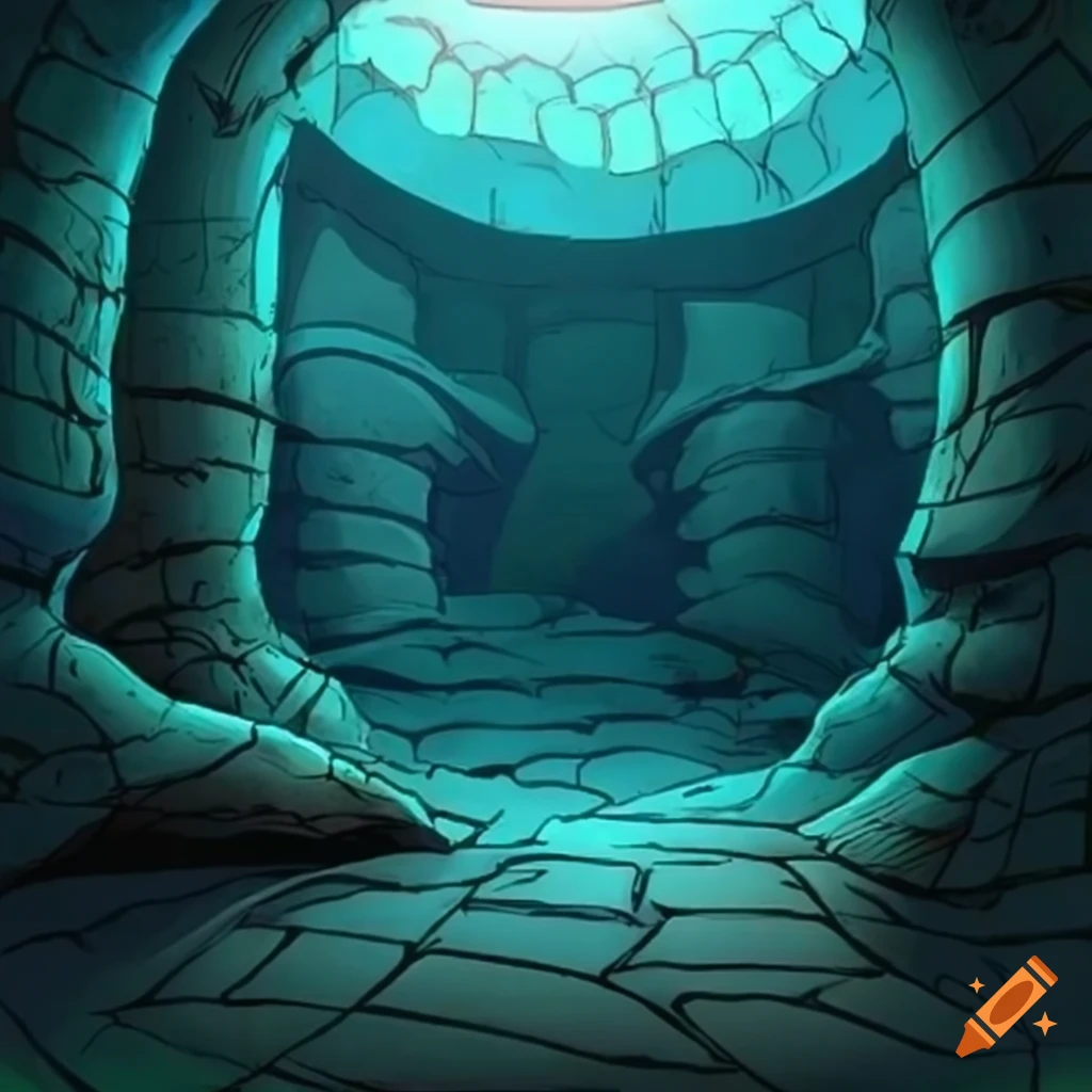 Round cave in comic book style