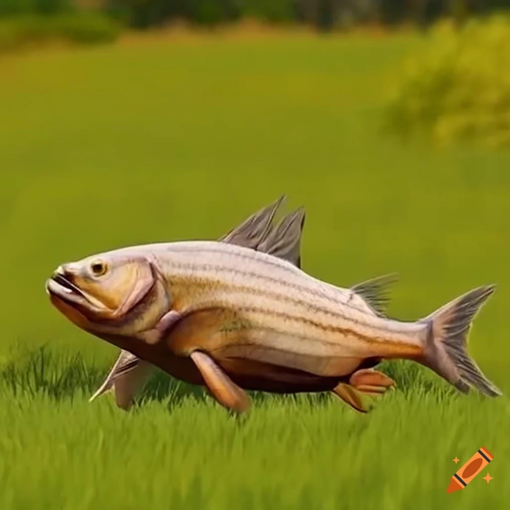 Fish swimming in African grasslands