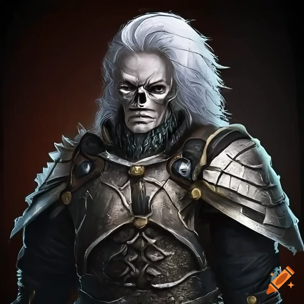 Warrior King with skull mask, black armor, and giant sword