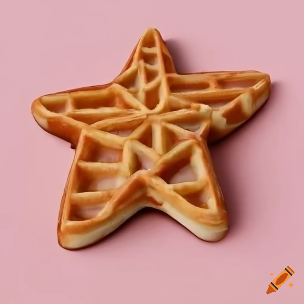 3D star-shaped waffle in an aesthetic style