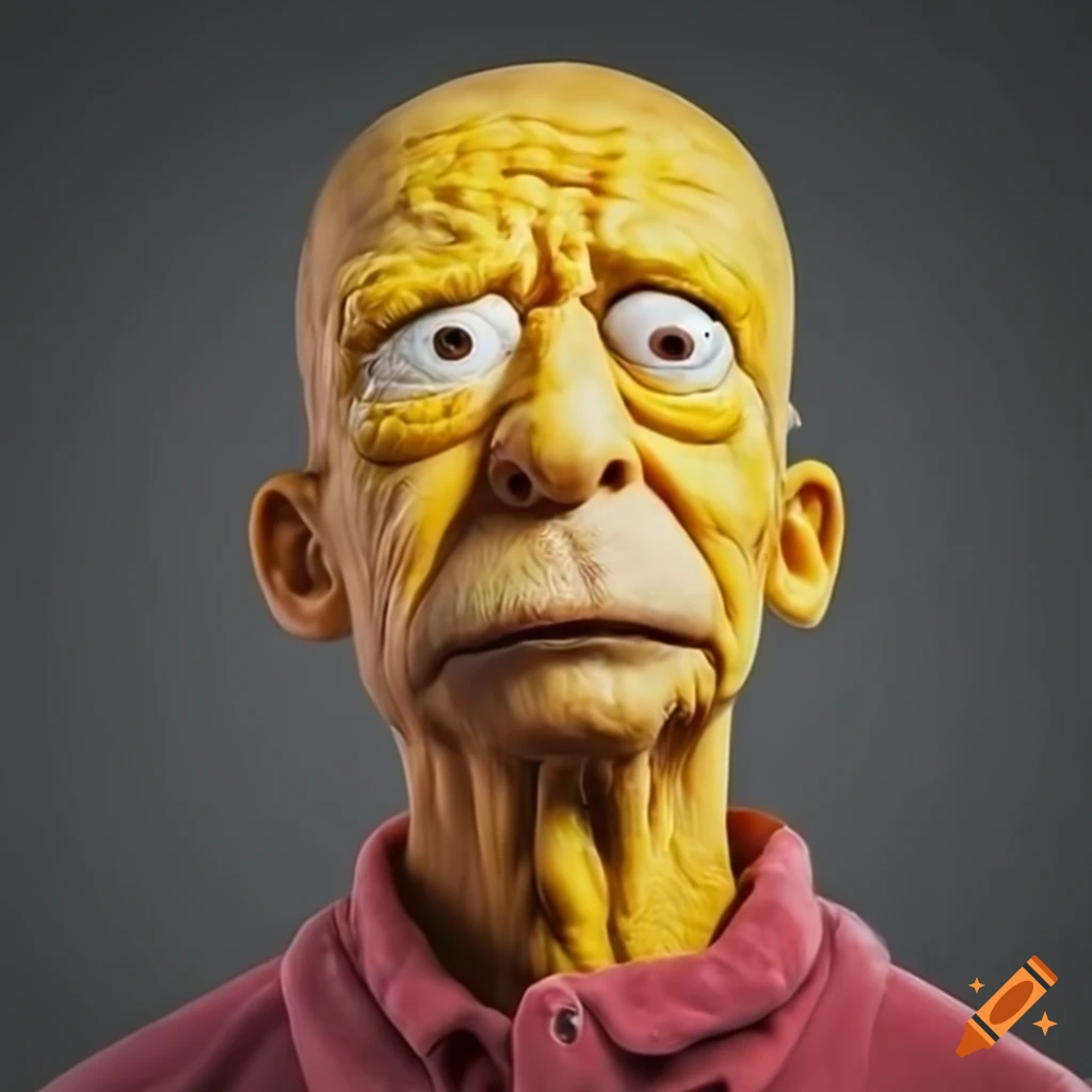 Hyperrealistic depiction of the Simpson family members