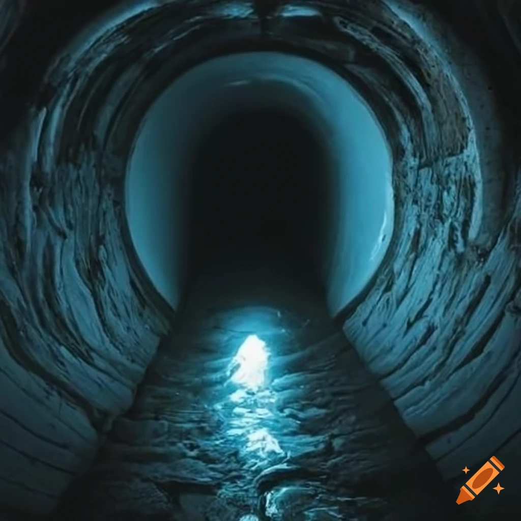 View looking down into a deep well