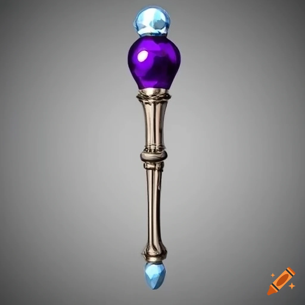 Silver silly comical royal scepter in CGI style