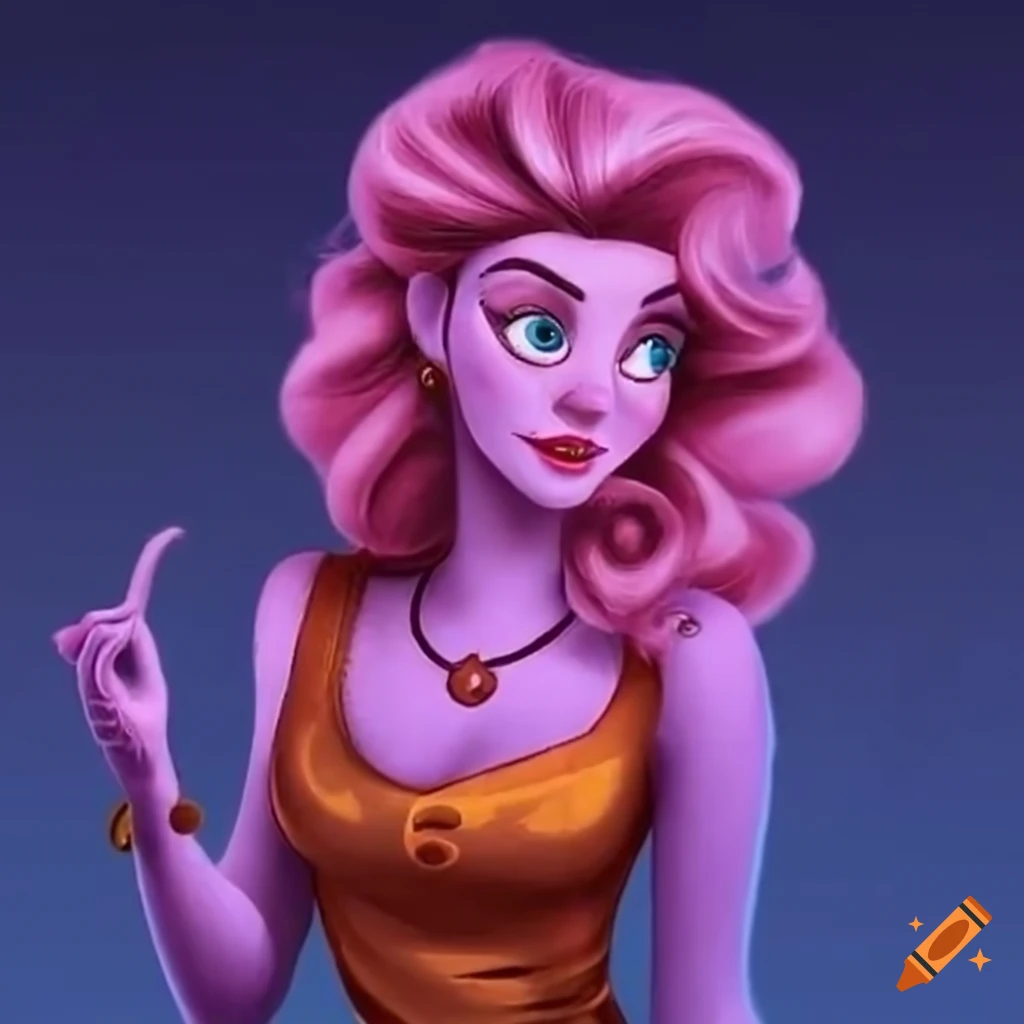 Female version of Panic from Disney's Hercules in Disney Pixar style