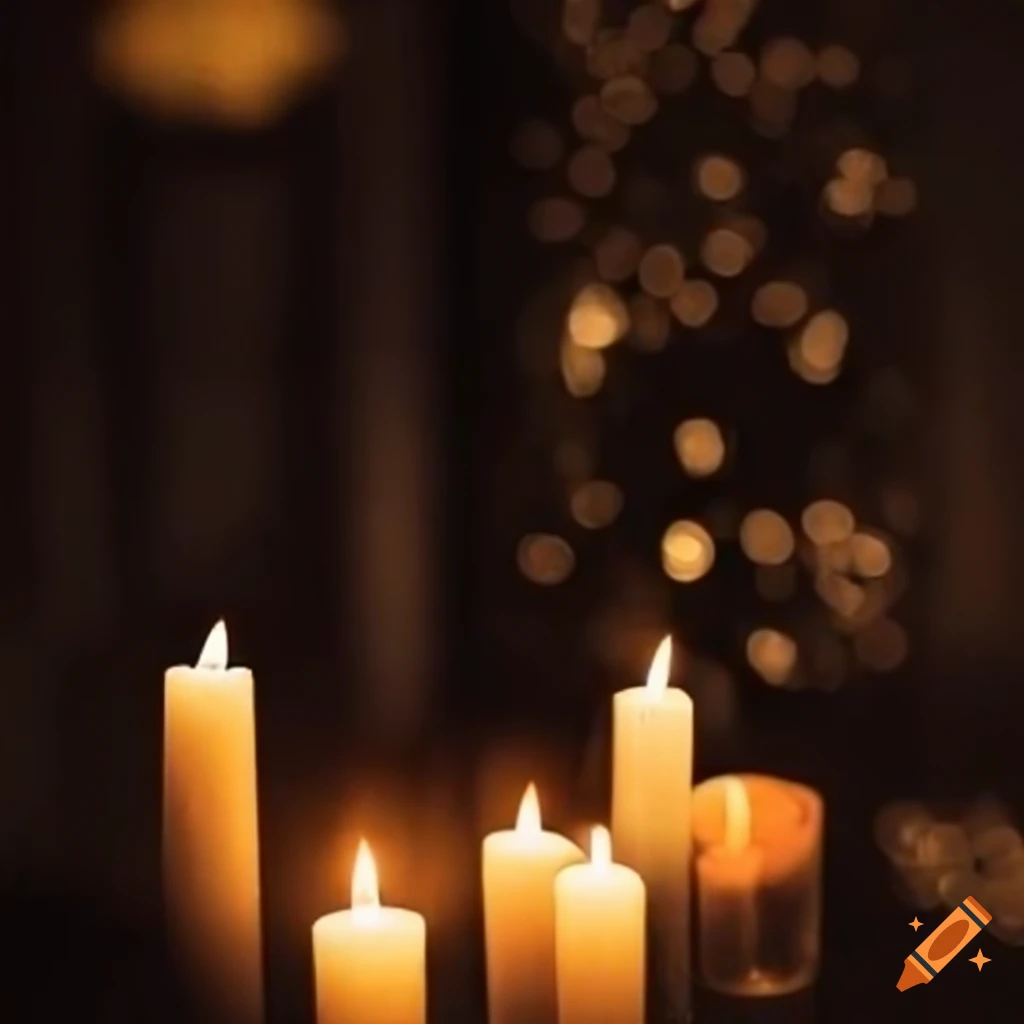 Enchanting photo of magical candles on an altar