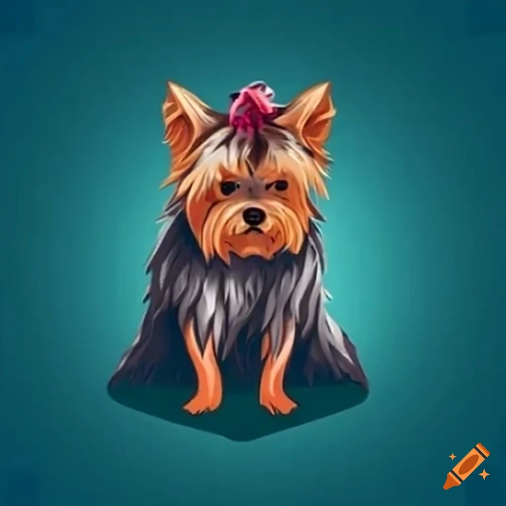 Yorkshire dog showing fierce behavior on Craiyon