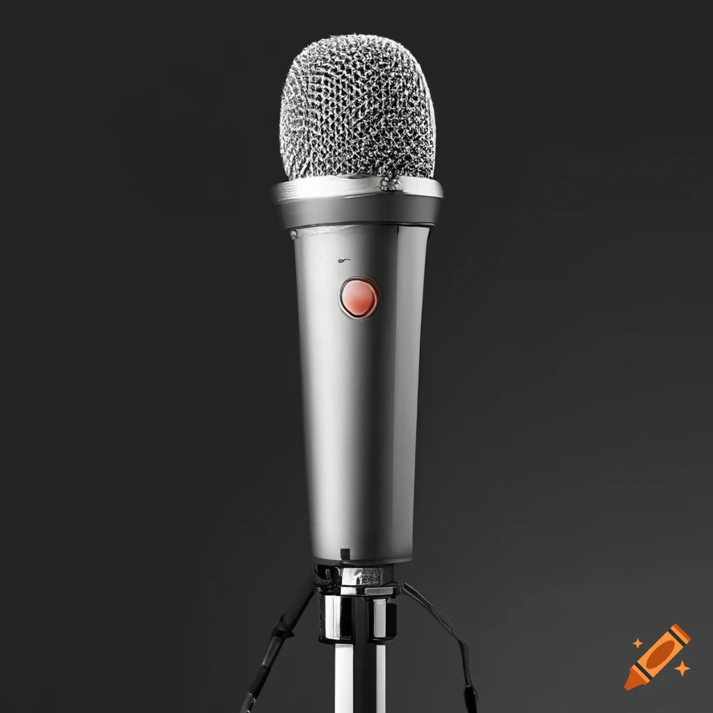 SM57 microphone on a simple stage giraffe stand
