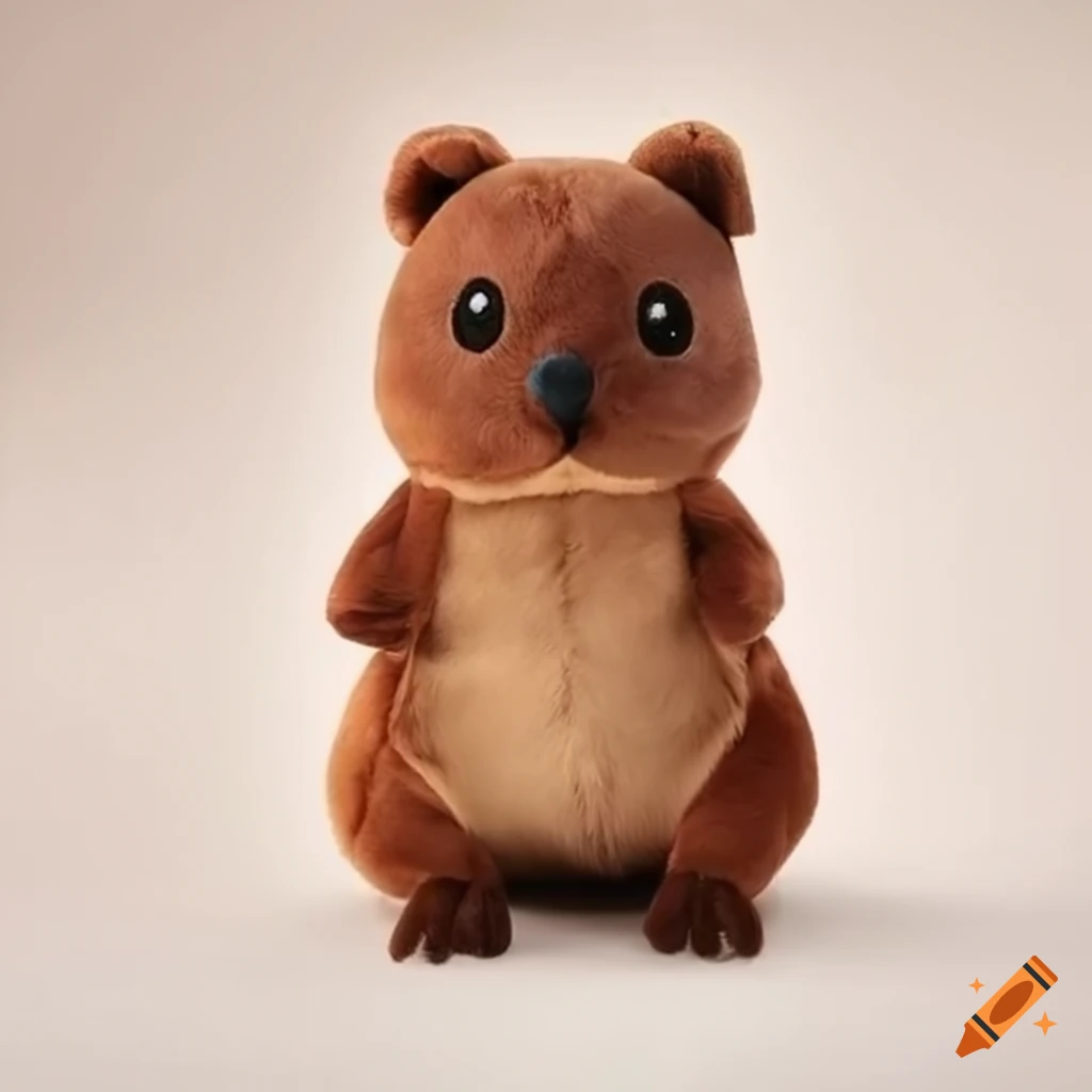 Cute quokka plushie standing on hind legs