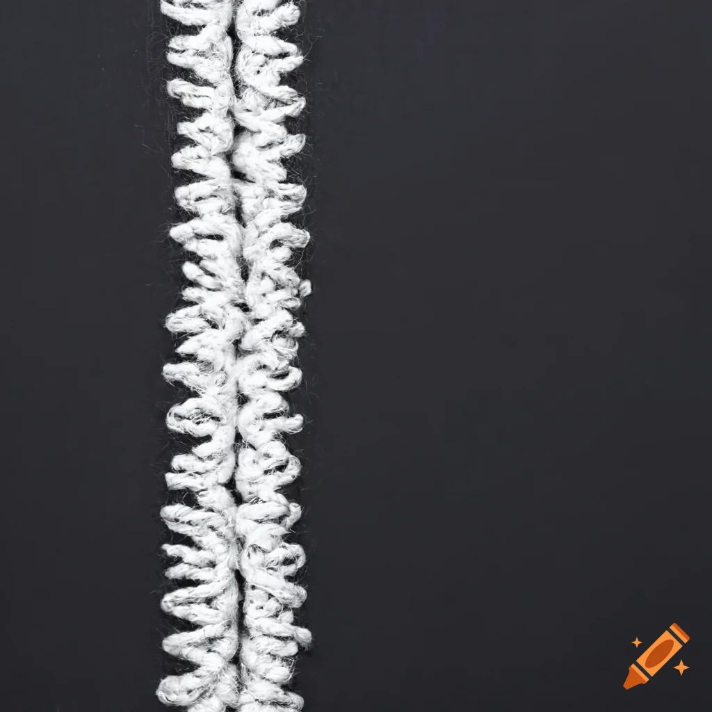 White vertical sewing stitches on a black background