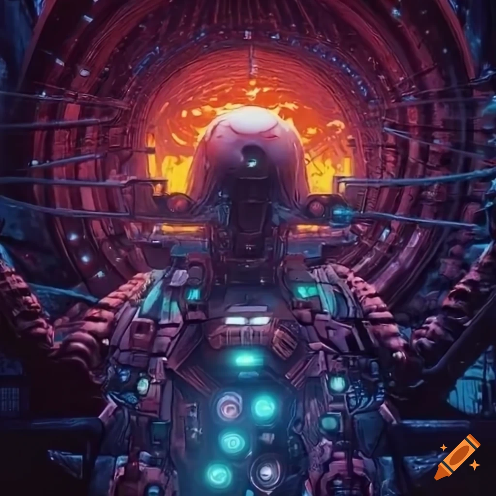 4K 70s sci-fi organic machine art by Akira Toryiama