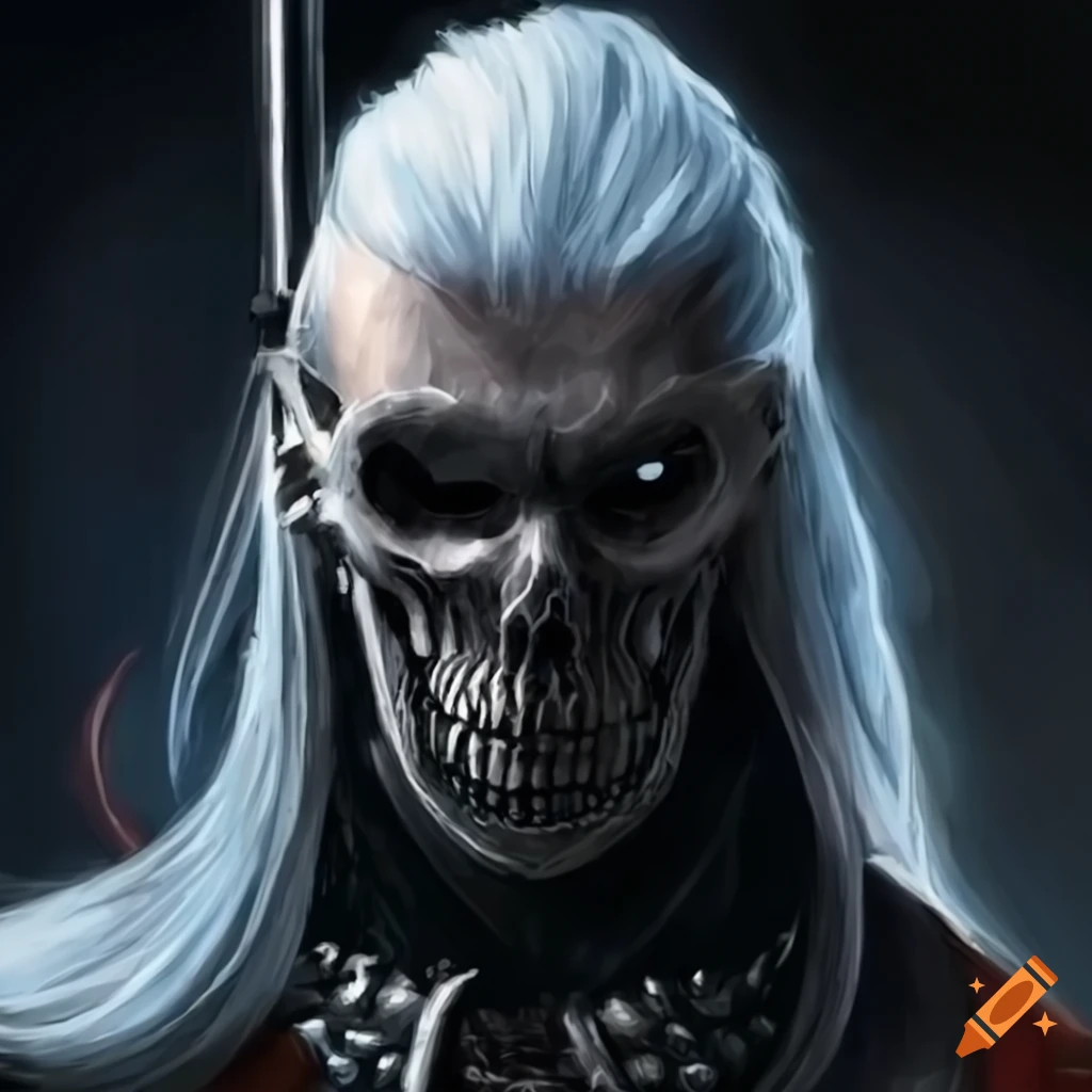 Warrior King with skull mask, black armor, and giant sword