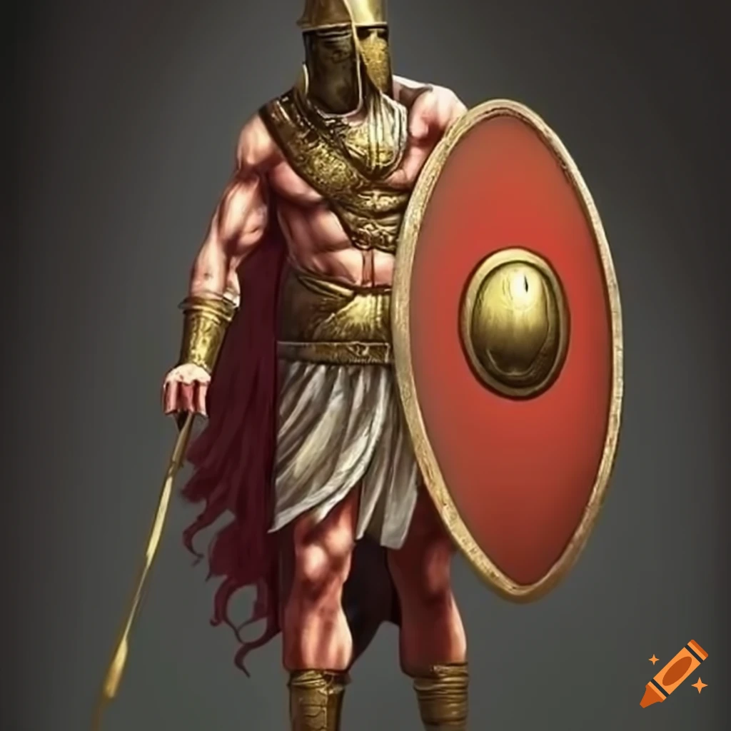 Warrior with shield writing 'NLP' in ancient Greek letters