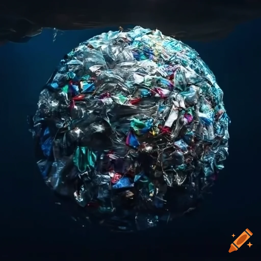 Giant ball made of trash floating in space