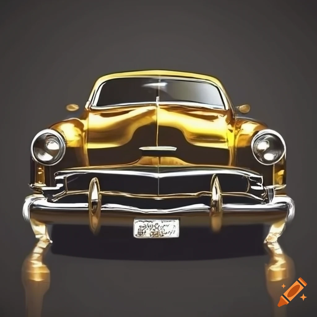 Vintage cars with gold and black backgrounds