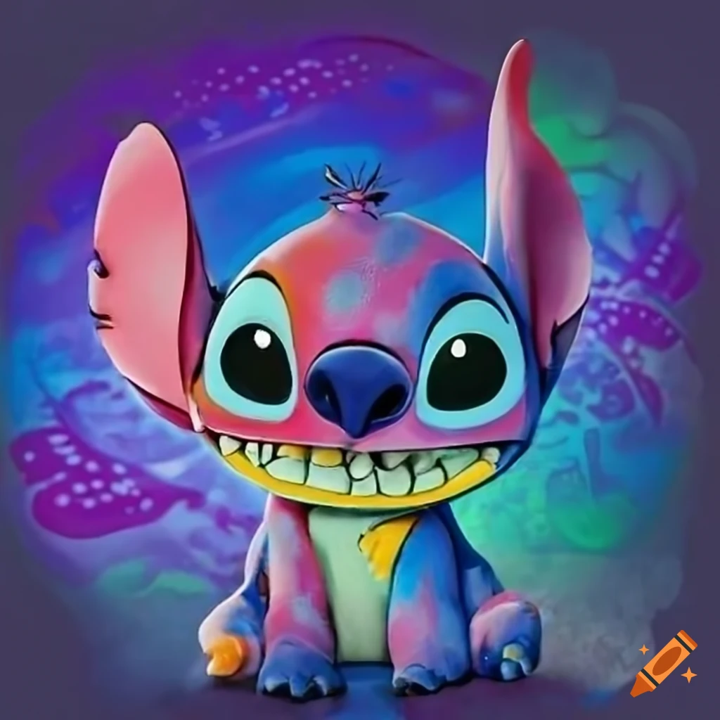 Colorful Disney character Stitch on Craiyon