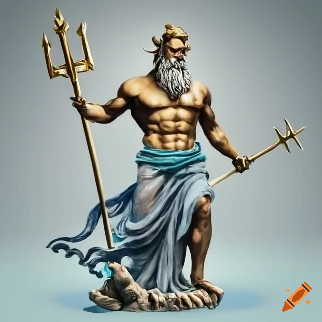 Poseidon holding a trident