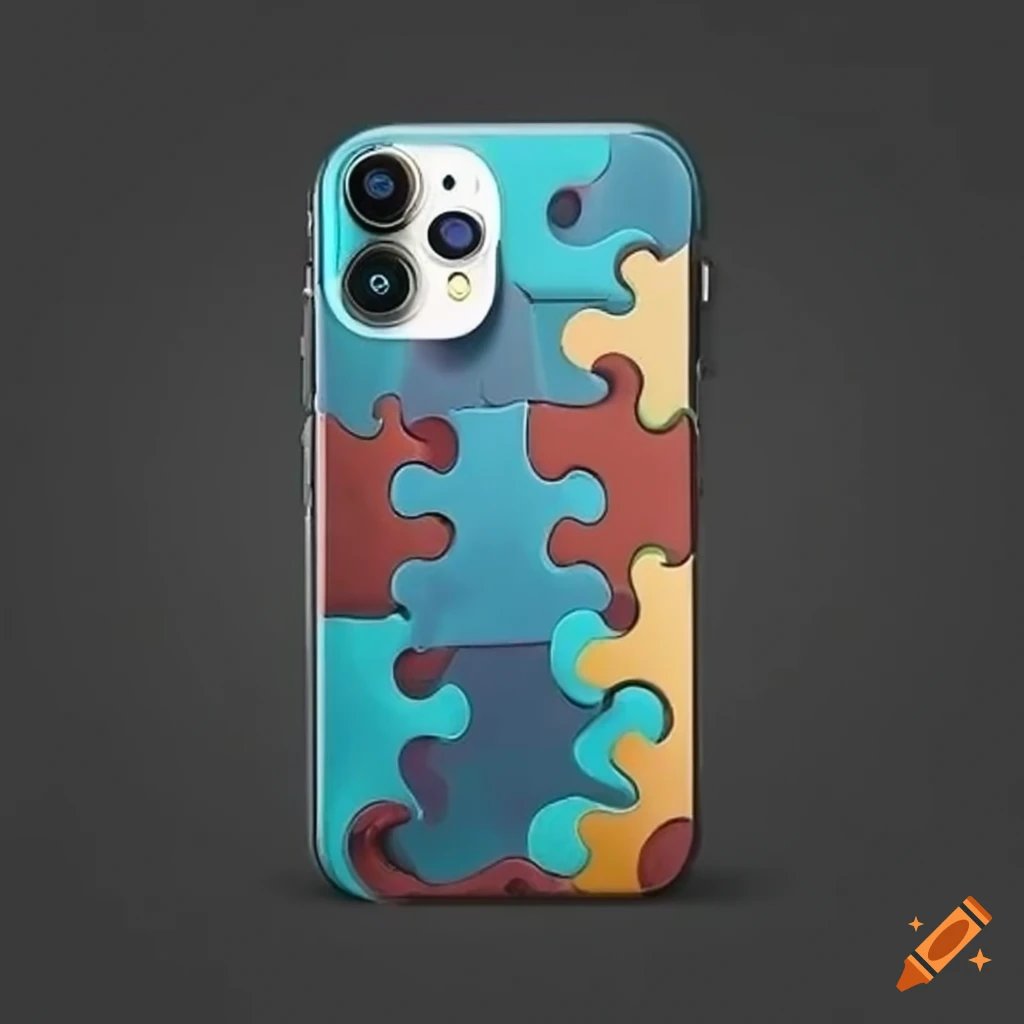 iPhone with jigsaw puzzle case
