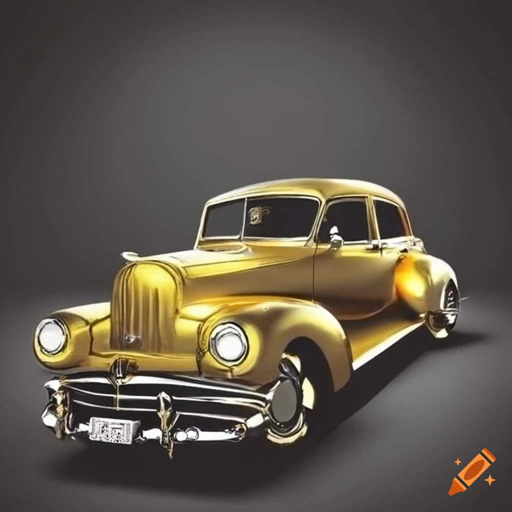 Vintage cars with gold and black backgrounds