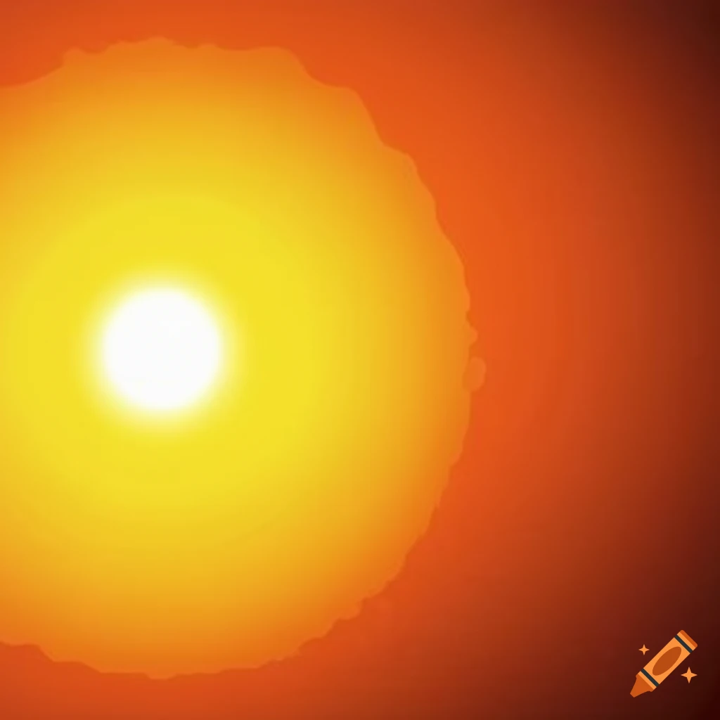 Sun clipart in orange and yellow colors