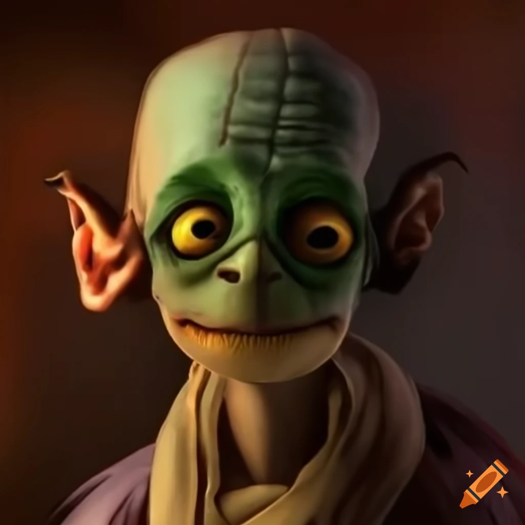 Abe from Oddworld in a monk robe