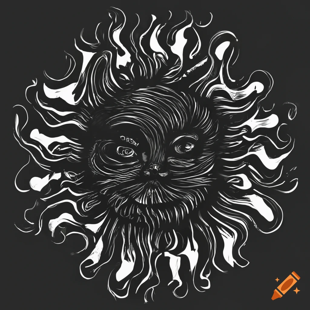 Black background with mysterious sun